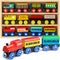 Wooden Train Set 12 PCS - Train Toys Magnetic Set Includes 3