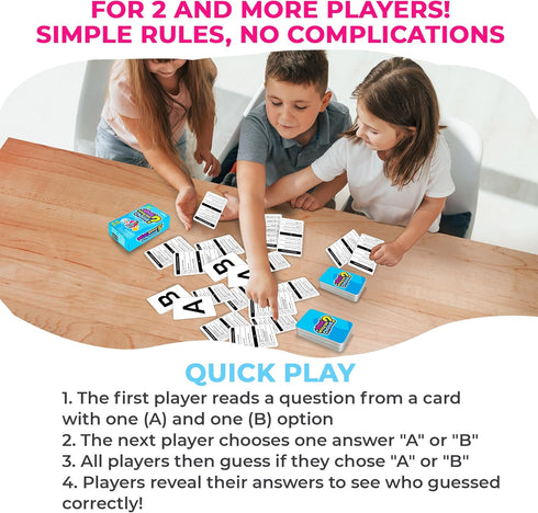 QUOKKA Board Game for Kids Ages 6-8 - Family Card Game for 8-12 Year Olds - What Would You Choose? Fun Game Night for