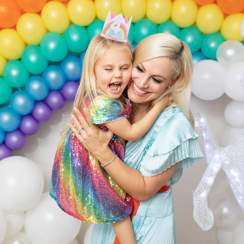 Birthday Rainbow Girl Crown, Birthday Hat for Event Party Supplies and Photo Props