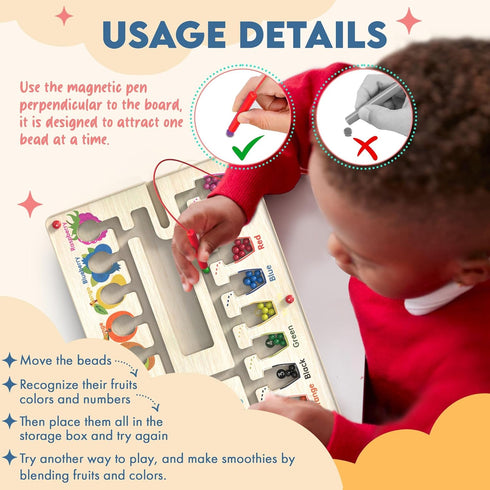 Keyssori 3-5, 3 Magnetic Maze Board for Kids Age Montessori Educational Wooden for All Toddlers Busy Board, Preschool