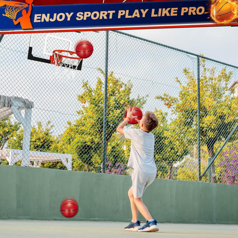 Mini Indoor Basketball Hoop for Door, Over Door Hoop with Large 9 Inch Dunk Rim and 4 Mini Basketballs