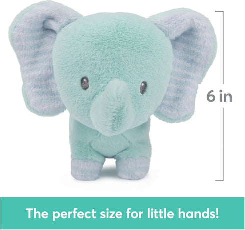 GUND Baby Safari Friends Collection Plush Elephant with Chime, Sensory Stuffed Animal for Babies, Teal