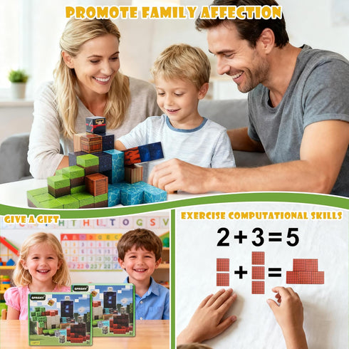 144PSC Set 6 7 8 9 Magnetic Building Block Toy - Stacking Construction to Cultivate STEM Skills for Boys and Girls