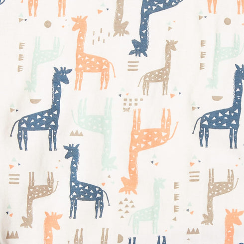 HonestBaby Fitted Crib Sheets - 100% Organic Cotton, Multi-Colored Giraffes, Fits Standard Mattress, Unisex