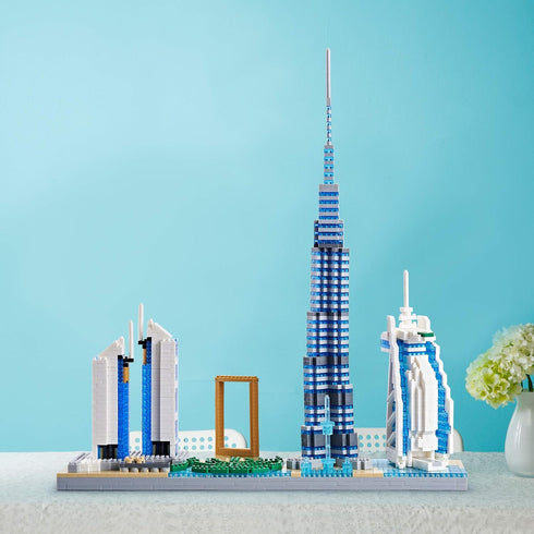 Architecture Dubai Micro Building Blocks Set, Skyline Series Adult and Children Assembly, World Famous Landmarks, 2545