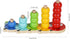 TOWO Wooden Stacking Rings Baby Caterpillar Counting Game, Colour Sorting Puzzle, 5 Pegs Ring Stacker, Early Learning
