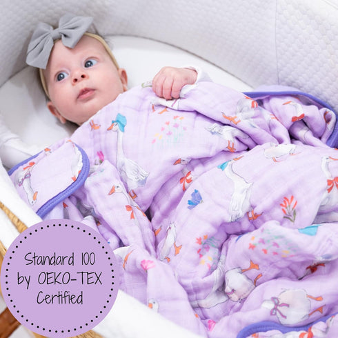 100% 47 47 Inches Cozy 6-Layer LollyBanks Baby Blanket, Cotton Muslin Quilt for Boys and Girls, x Toddler Quilt, Soft