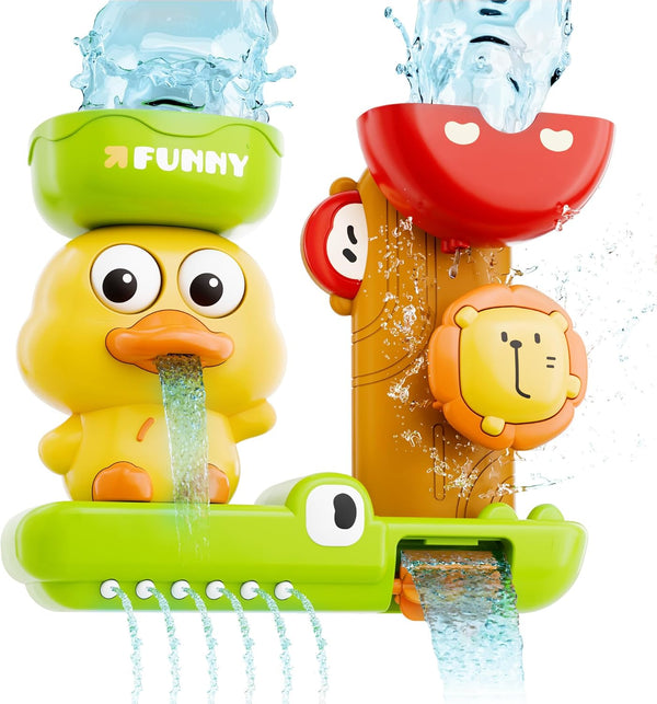 iPlay, iLearn Bath Toy for Toddlers 1-3, Baby Waterfall Duck Bathtub Toy