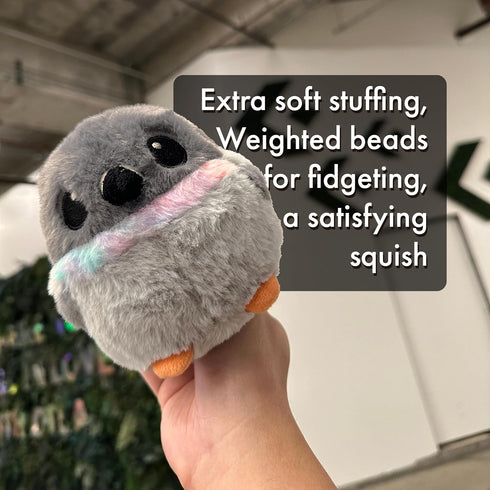 Borbs Pigeon Bird Plush with Weighted Fidget Beads. Stress Ball Rock Dove