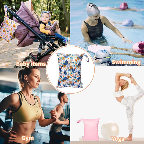 Swimming 3 Pack 3L09 Wet Dry Bag Reusable Waterproof Bag Travel Beach Pool Yoga Gym Bag for Baby Cloth Diaper Swimsuits