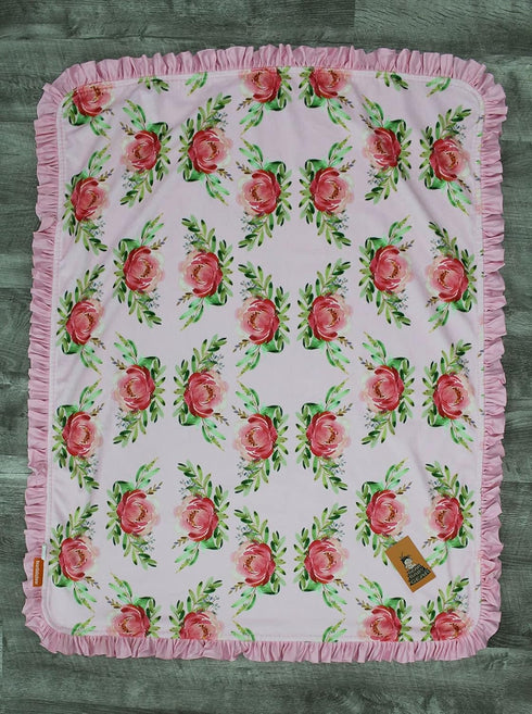 40x30 Dear Baby Gear Baby Blanket - Double Layer Blankets - Newborn Blanket for Girls - Nursery Cover for Infant Crib