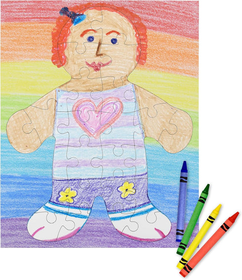 Hygloss 8.5" x 10.5" Blank Puzzles with Person Shape - 6 Puzzles for All-About-Me Activities, 26 Pieces Each