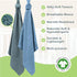 Organic Cotton Baby Muslin Blanket, Large 47x47 inches, Hypoallergenic Swaddle Blanket, Double Layer (Slate/Aquarius)