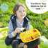 Toddler Plates With Dividers - Set of 4 Kids Dinner Plates, Brightly Colored Divided Tray, BPA Free, Fun Zoo Design
