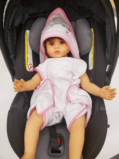 Set 6-12 Baby Hooded Towel and Washcloth for Infants, Boys and Girls Months (Effervescent Elephant)
