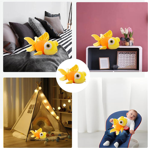 13.8" Goldfish Plush Stuffed Animal, Soft Cute Goldfish Hug Doll Pillow, Yellow
