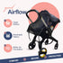 Stroller Sun Shade - Universal UV Protection Cover for Strollers Sunshade with See Through, Clip-On Sun Blocker, Sun