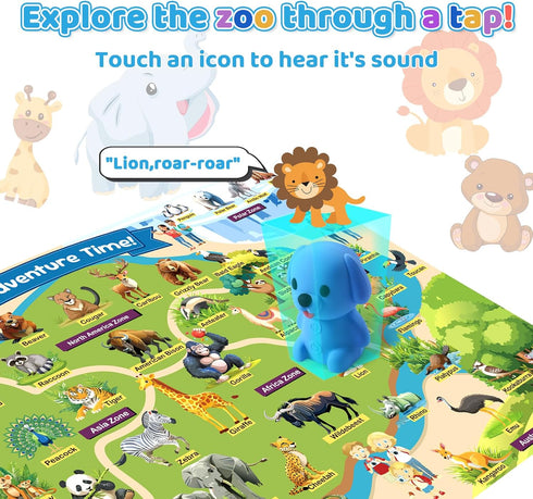YOBEIC 2+ 20 2 3 4 5 6 Educational Toys for Year Old,Talking Pen with Interactive Toddler Learning Posters,Preschool