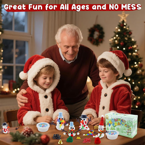 9 Pack 9 9 LanMa Snowman Kits,Fun Build a Snowman Craft for Kids Gifts Winter Family Activity, Christmas Making Snowmen