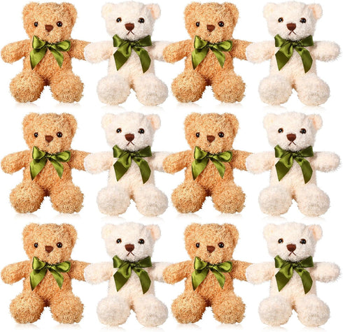 HyDren 12 Pack Bear Stuffed Animal Baby Shower Plush Gift Bulk 10