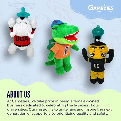 Sammy Gamezies Baby Boy and Girl Silicone Pacifier with Detachable Plush Toy Holder, The Eagle Veteran