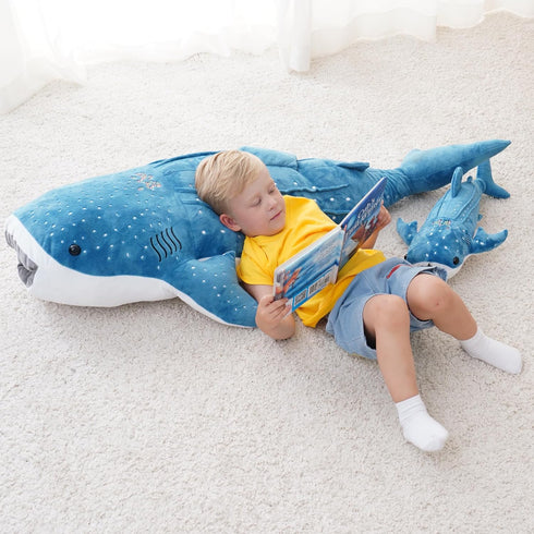39inch Whale Shark Stuffed Animal Plush Pillow Toy, Realistic Big Whale Shark Plush Huge Stuffed Whales