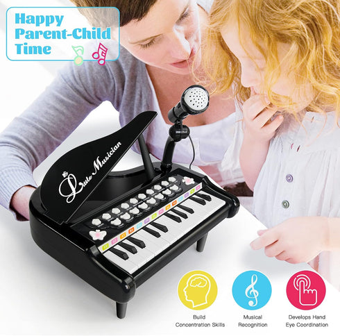 24 3+ Love&Mini Toddler Piano - Keys Black Baby Piano Toys with Microphone, Birthday Gifts for Year Old Girls and Boys