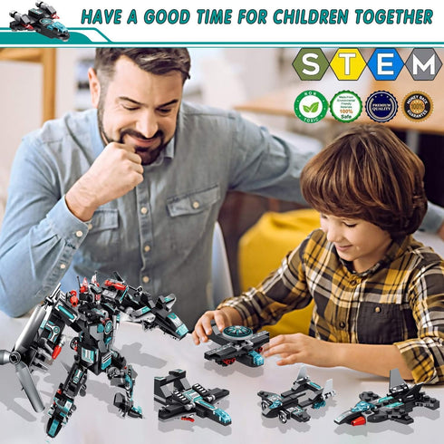 577PCS Set 25-in-1 5 6 7 8 9 10 11 12+ MOONTOY STEM Robot Building Toys Engineering Kit Building Blocks Bricks