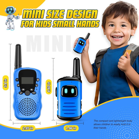 Kids Walkie Talkies Toys for Boys - comedyfun Mini Robots 2 Pack, Birthday Gifts for Ages 3-10 Outdoor Games