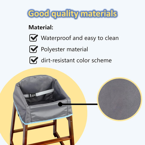 SANQOUYTT Reusable Waterproof High Chair Cover,for Wooden or Restaurant High Chair, Protect Against Messy Meals