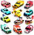 Tub Works Emergency Cars Light Up Bath Toys, 12 Pack | Water-Activated