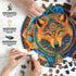 LEOGOR Wooden Jigsaw Puzzle for Adults, Wolf Enchantment (350 Piece, Large, 15 x 14.8 in) Nature Inspired