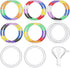 48 Pcs Sand Art Bracelets for Kids, Clear Plastic Bracelets with 5 Mini Funnels for Sand Art Crafts and Party Favors