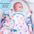 6-Layer 100% LollyBanks Muslin Baby Quilt, Organic Cotton Baby Blanket for Girls, Soft and Breathable Toddler Quilt