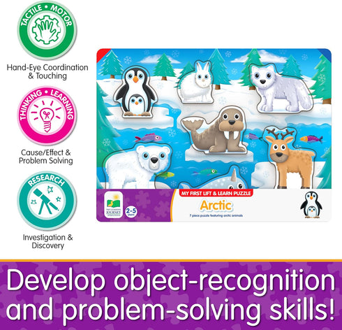 The Learning Journey - My First Lift & Learn - Arctic 7 Piece Tray Puzzle for Toddlers Ages 2-5