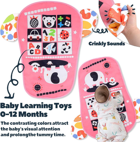 TAMOIE 0-6 Tummy Baby Play Gym for Months, High Contrast Time Mat, Kick and Play Piano, Music and Lights, Newborn Gifts