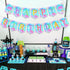 Video Game Birthday Decorations Banner, Gaming Theme Birthday Party Decorations Banner, Tie Dye Neon Happy Birthday Banner for Gamer Theme Birthday Party Decorations