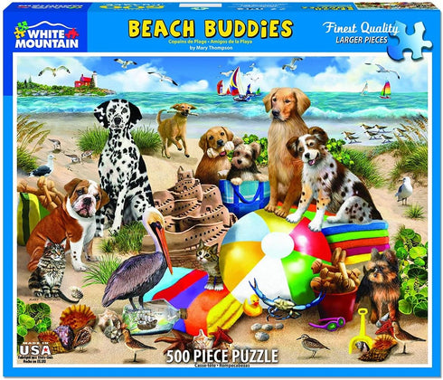 White Mountain Puzzles Beach Buddies, 500 Piece Jigsaw Puzzle