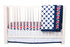 Navy Crib Skirt with White Band - Bacati Mix N Match