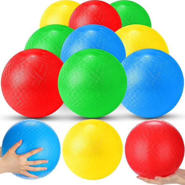 Jerify 12 Pcs Playground Balls Bulk 13 Inch Bouncy Dodgeball Inflatable Balls