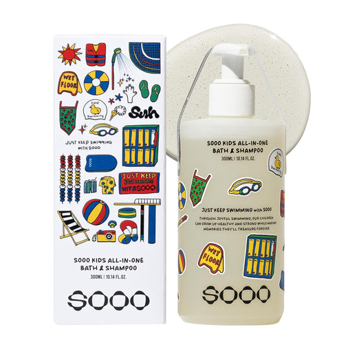 SOOO Kids Swimming Shampoo & Body Wash 2-in-1 Tear-Free Gentle Pool Care