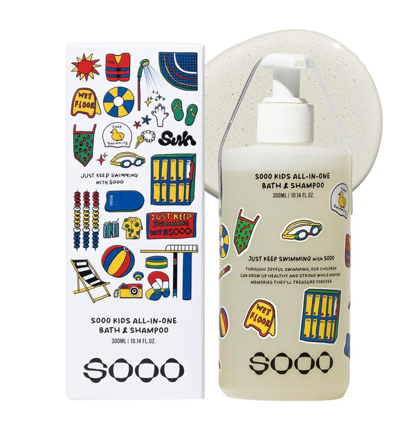 SOOO Kids Swimming Shampoo & Body Wash 2-in-1 Tear-Free Gentle Pool Care