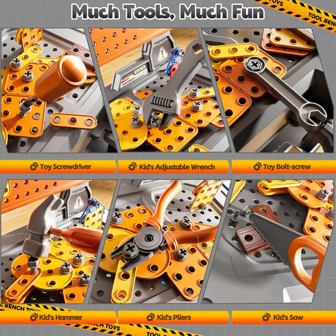 2 1 Set 3-5, 145 Toolbox 3 4 5 6 in Workbench Tools Toys with Sound for Toddlers Aged PCS Educational Construction