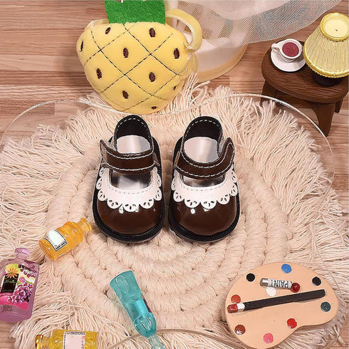 1 15cm 17cm Pair Cute Shoes, Mini PU Leather Princess Shoes Replacement for Doll Accessories, Suitable for Dolls