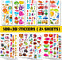 BEESTECH 24 Sheets 500+ Stickers for Kids, Teacher Reward Stickers, Potty Training Bulk with Dinosaur Traffic