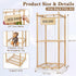 5-Row Edudif Stuffed Animal Storage Zoo, Wooden Stuffed Animal Organizer with Removable Wheels & Elastic Cords