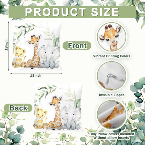 HunnmingRe Set 3 Set Baby Safari Animals Crib Bedding Pcs Crib Baby Blanket, Fitted Sheet, Pillowcase Soft Flannel