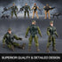 US Army Men Action Figures Play Set, Toy Soldiers with Military Weapons Accessories for Kids Boys