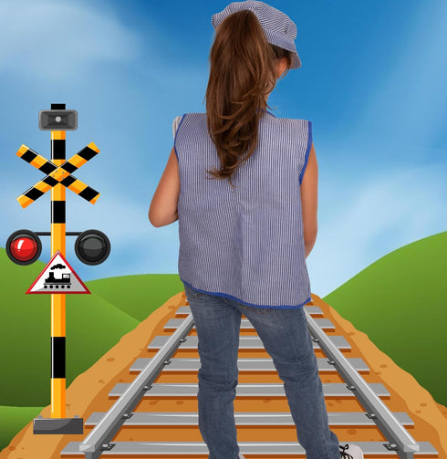 Set 3 Set Tigerdoe Kids Train Engineer Costume - PC -Train Conductor Hat, Vest, Red Bandana and Gloves -Childs