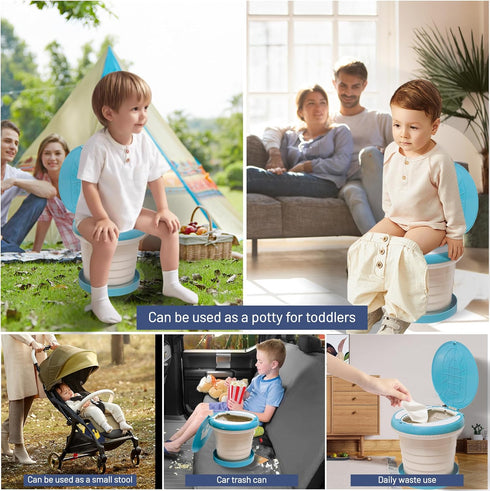 SunnySmile Travel Potty for Toddler, Portable and Foldable Toilet, Apply to Seat Emergency Toilet for Car, Camping